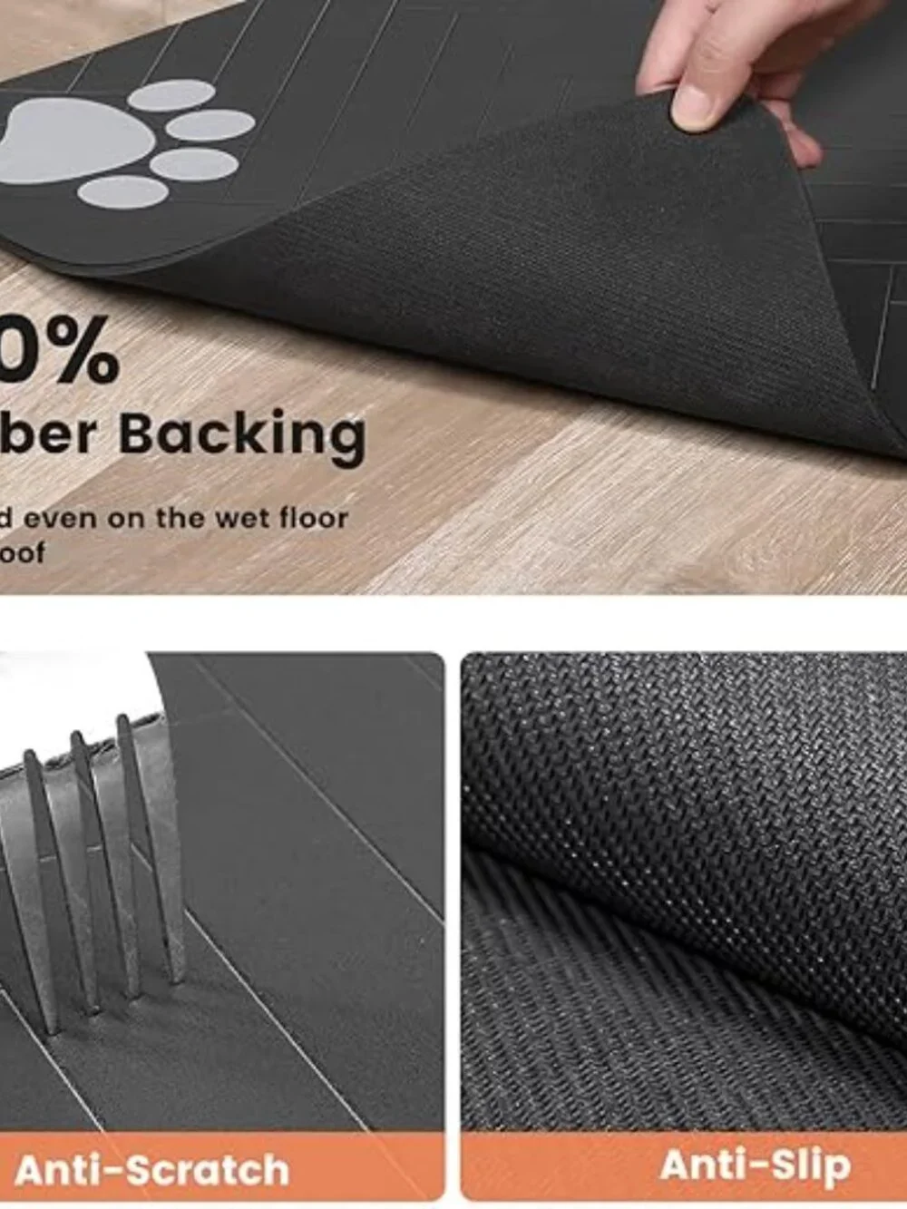 Pet Feeding Mat-Absorbent Pet Placemat for Food and Water Bowl, with Waterproof